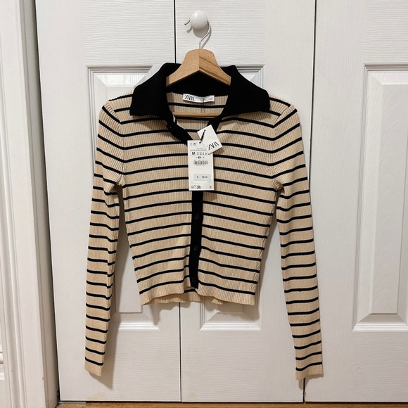 Zara striped knit cardigan - Picture 1 of 10